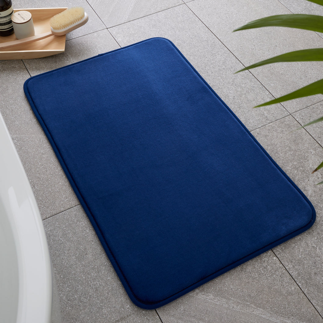 Anti-Bacterial Memory Foam Bath Mat - Navy