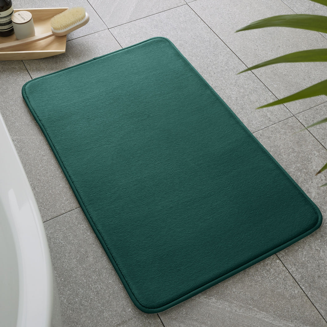 Anti-Bacterial Memory Foam Bath Mat - Forest Green