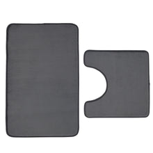 Load image into Gallery viewer, Anti-Bacterial Memory Foam Bath &amp; Pedestal Mat - Charcoal
