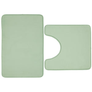Anti-Bacterial Memory Foam Bath & Pedestal Mat - Sage Green