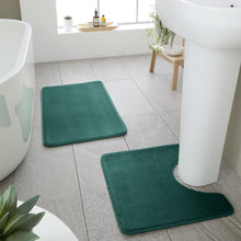 Load image into Gallery viewer, Anti-Bacterial Memory Foam Bath &amp; Pedestal Mat - Forest Green
