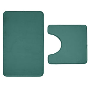 Anti-Bacterial Memory Foam Bath & Pedestal Mat - Forest Green