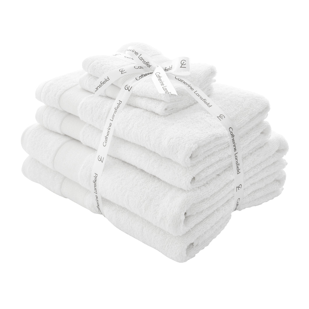 Anti-Bacterial 6 Piece Towel Bale - White