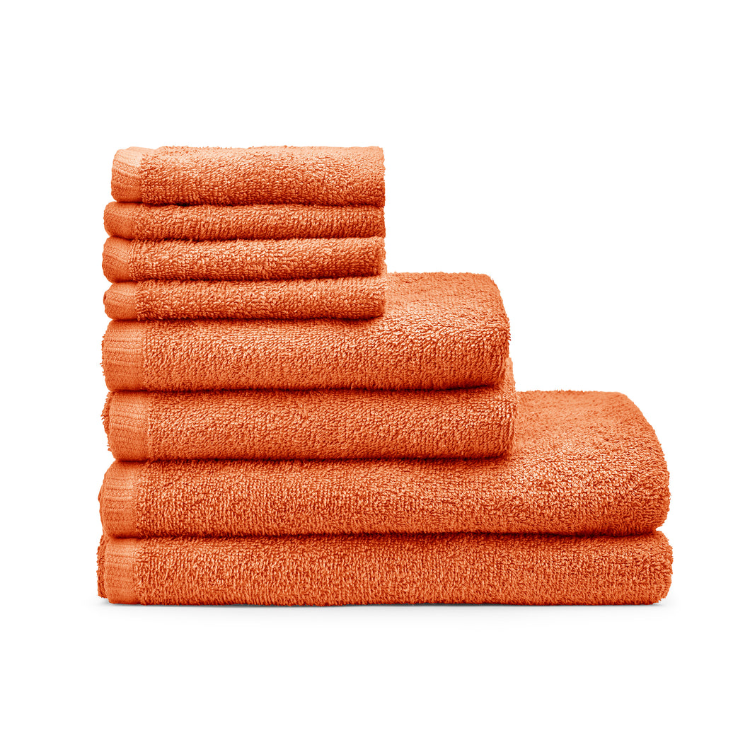 Quick Dry 8 Piece Towel Bale - Orange