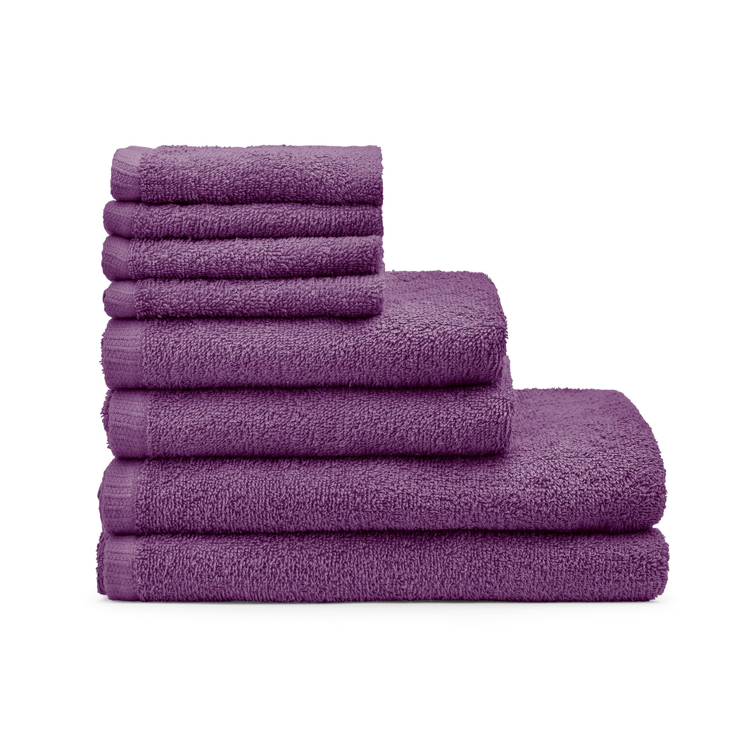 Quick Dry 8 Piece Towel Bale - Plum