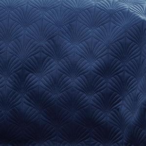 Art Deco Pearl Bed Throw - Navy
