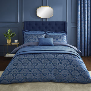 Art Deco Duvet Set - Navy