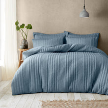 Load image into Gallery viewer, Tamba Jersey Stripe Duvet Set - Chambray

