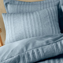 Load image into Gallery viewer, Tamba Jersey Stripe Duvet Set - Chambray
