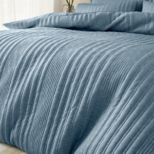 Tamba Jersey Stripe Duvet Set - Chambray