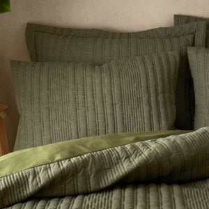 Tamba Jersey Stripe Duvet Set - Olive