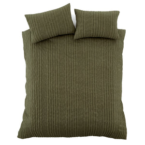 Tamba Jersey Stripe Duvet Set - Olive