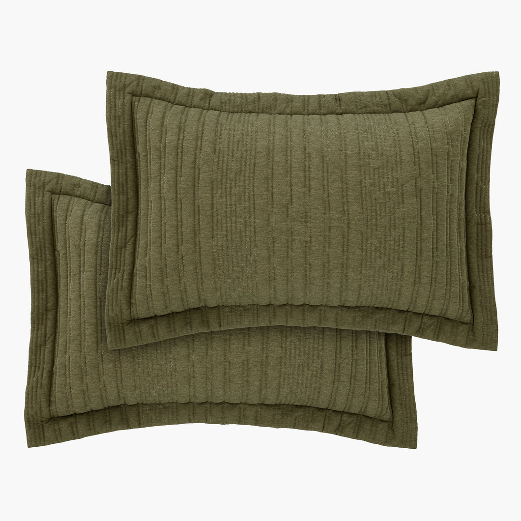 Tamba Jersey Stripe Duvet Set - Olive