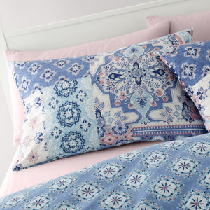 Boho Patchwork Duvet Set - Blue
