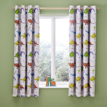 Load image into Gallery viewer, Prehistoric Dinosaurs Eyelet Curtains
