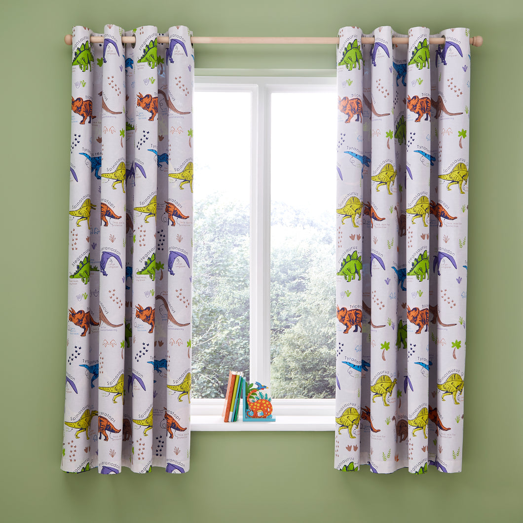 Prehistoric Dinosaurs Eyelet Curtains