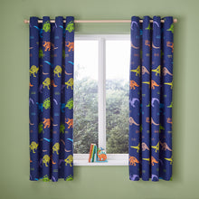 Load image into Gallery viewer, Prehistoric Dinosaurs Eyelet Curtains

