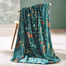Load image into Gallery viewer, Enchanted Twilight Animals Blanket - Forest Green
