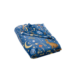 Enchanted Twilight Animals Blanket - Navy Blue