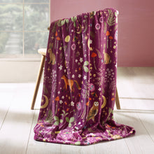 Load image into Gallery viewer, Enchanted Twilight Animals Blanket - Plum
