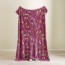 Load image into Gallery viewer, Enchanted Twilight Animals Blanket - Plum
