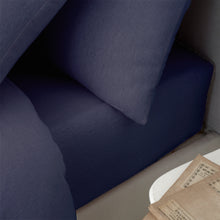 Load image into Gallery viewer, Brushed Cotton Fitted Sheet - Navy Blue
