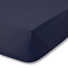 Load image into Gallery viewer, Brushed Cotton Fitted Sheet - Navy Blue
