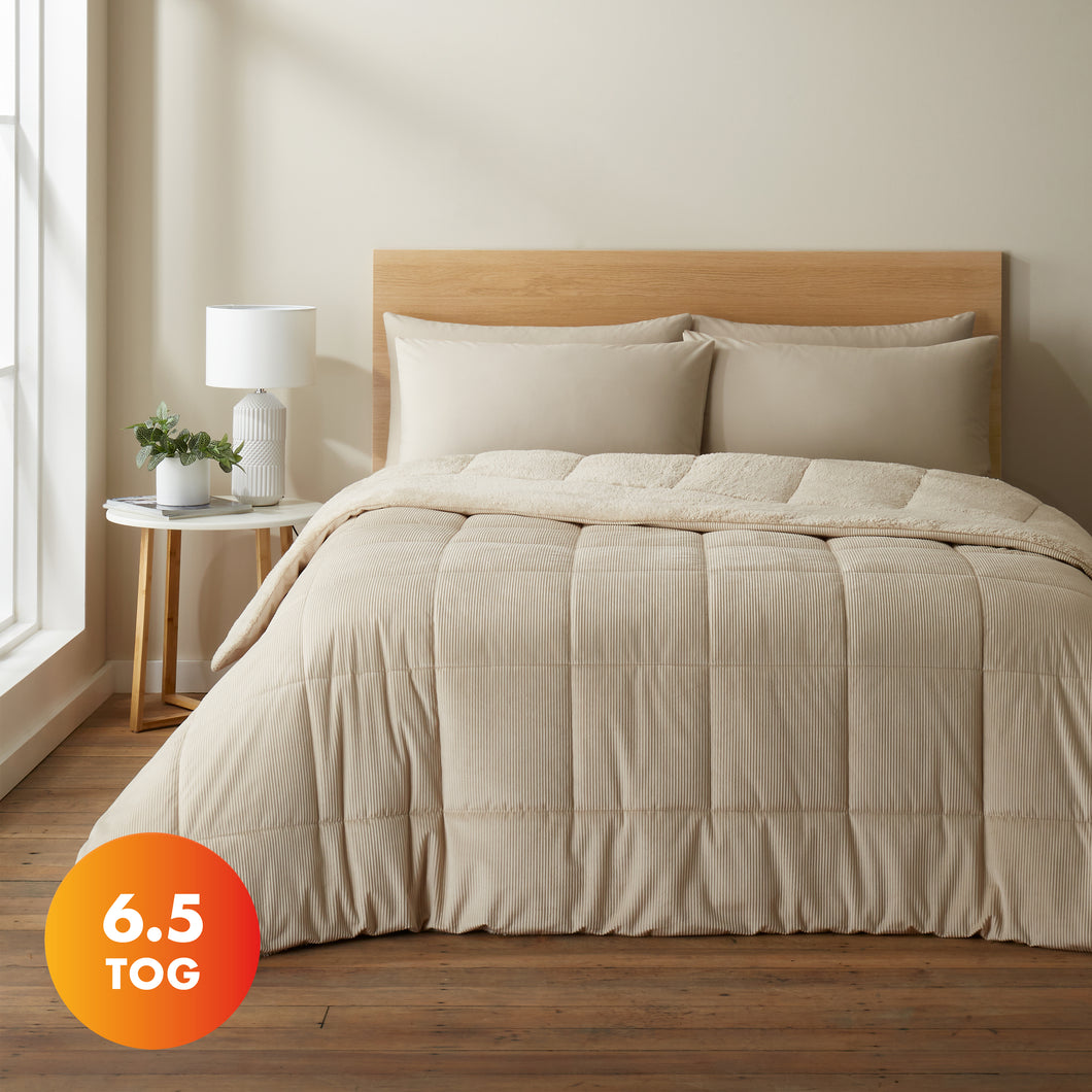 Cosy Cord Coverless Duvet - Natural