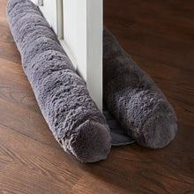 Load image into Gallery viewer, Faux Fur Double Sided Draught Excluder - Charcoal Grey
