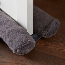 Load image into Gallery viewer, Faux Fur Double Sided Draught Excluder - Charcoal Grey
