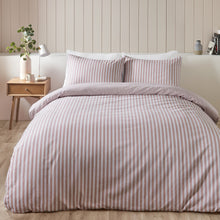 Load image into Gallery viewer, Brushed Stripe Duvet Set - Blush Pink

