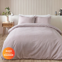 Load image into Gallery viewer, Brushed Stripe Duvet Set - Blush Pink
