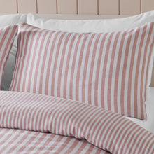 Load image into Gallery viewer, Brushed Stripe Duvet Set - Blush Pink
