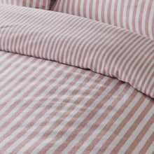Load image into Gallery viewer, Brushed Stripe Duvet Set - Blush Pink
