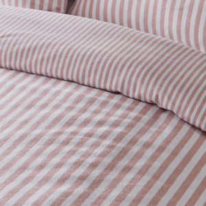 Brushed Stripe Duvet Set - Blush Pink