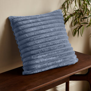 Cosy Ribbed Filled Cushion - Lansfield Blue