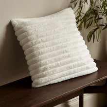 Load image into Gallery viewer, Cosy Ribbed Filled Cushion - Cream
