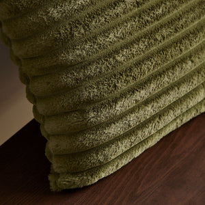 Cosy Ribbed Filled Cushion - Olive