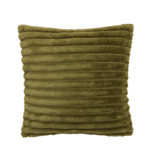 Cosy Ribbed Filled Cushion - Olive