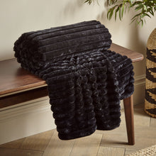 Load image into Gallery viewer, Cosy Ribbed Throw - Black
