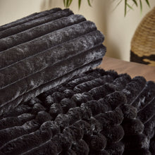Load image into Gallery viewer, Cosy Ribbed Throw - Black

