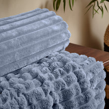 Load image into Gallery viewer, Cosy Ribbed Throw - Lansfield Blue
