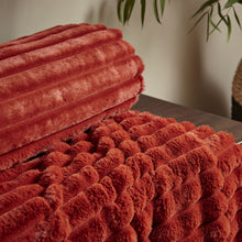 Load image into Gallery viewer, Cosy Ribbed Throw - Burnt Orange
