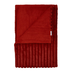 Cosy Ribbed Throw - Burnt Orange