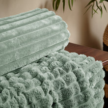 Load image into Gallery viewer, Cosy Ribbed Throw - Sage Green
