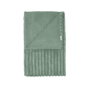 Cosy Ribbed Throw - Sage Green