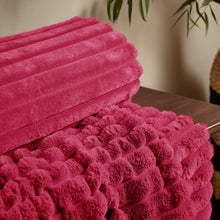 Load image into Gallery viewer, Cosy Ribbed Throw - Hot Pink
