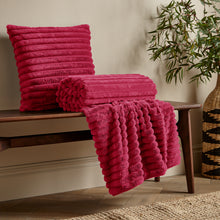Load image into Gallery viewer, Cosy Ribbed Throw - Hot Pink
