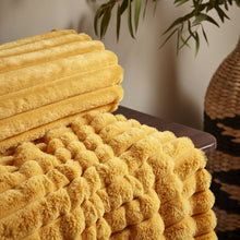 Load image into Gallery viewer, Cosy Ribbed Throw - Mustard
