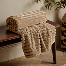 Load image into Gallery viewer, Cosy Ribbed Throw - Natural
